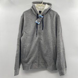 Member's Mark Men's Sherpa Lined Full Zip Hoodie Jacket Gray Heather sz M  NWT